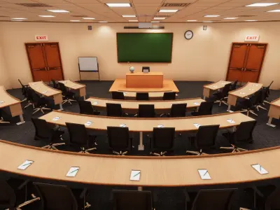 University Classroom Low-poly 3D model