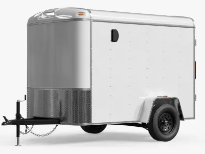 Transport Enclosed Trailer with Dual Doors 3D model purchase