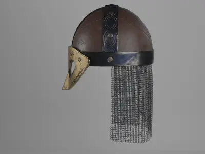 Viking Helmet Low-poly 3D model 4