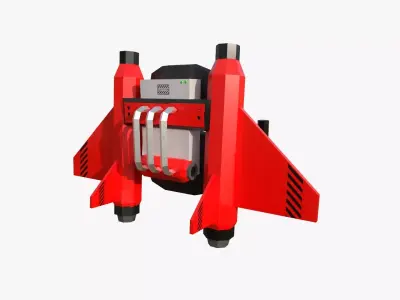 Jetpack Low Poly C02 - SciFi Character Design Low-poly 3D model