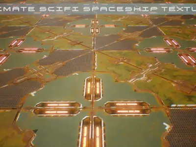 PBR Sci-Fi Spaceship Texture 06 Low-poly 3D model