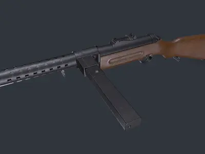 MP 28 Submachine Gun Low-poly PBR Low-poly 3D model