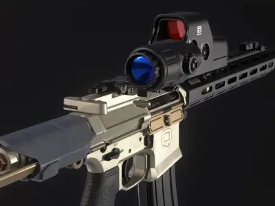 AAC Honey Badger Assault Rifle Low-poly 3D model