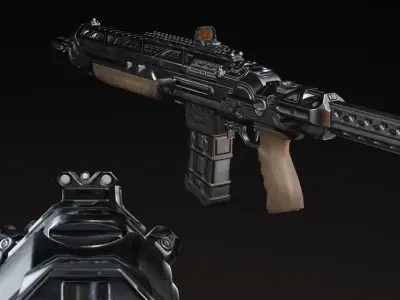 Rifle gun Low-poly 3D model