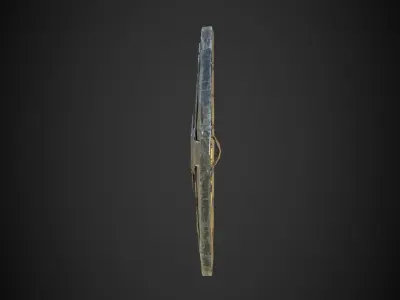 Viking historical yellow shield Low-poly 3D model