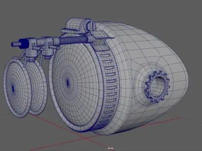 Stylized Single Eye Glasses 3D model