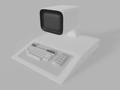 Old-Retro Computer Free low-poly 3D model