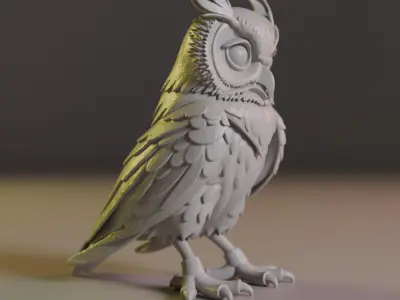 Majestic Horned Owl 3D print model
