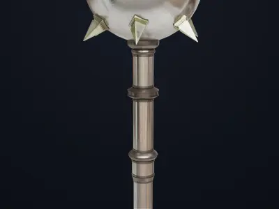 Silver Mace 01 All PBR Unity UE Textures Included  Low-poly 3D model