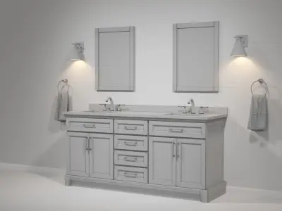 OVE Felix White 72 Brushed nickel 3D model