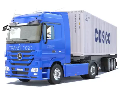 Mercedes Actros MP4 Semitruck 3D model