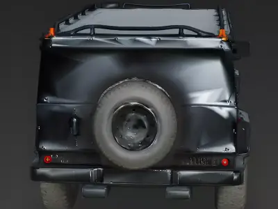 Realistic Matte Black Armored SUV 3D Model 3d model Low-poly 3D model