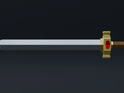 Stylized sword Free low-poly 3D model purchase