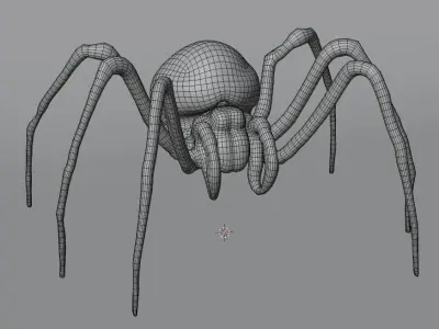low poly spider Low-poly 3D model