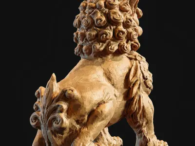 Chinese guardian lion foo dog 3D print model