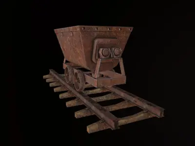 Mine Wagon 6  Low-poly 3D model