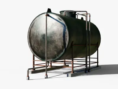 Rooftop Water Tank Low-poly 3D model