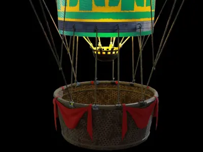 Hot Air Balloon Low-poly 3D model buy