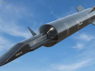 Fattah 2 Hypersonic Missile Black 3D model