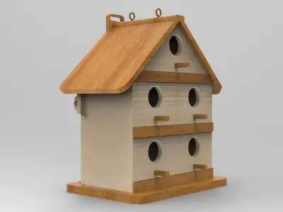 5 bird house models and plans Low-poly 3D model