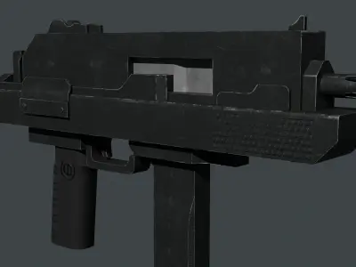 Rigged Sci-Fi Submachine Gun Free 3D model