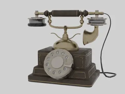 Vintage telephone Low-poly 3D model