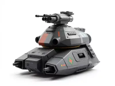 Futuristic Battle Tank Model Pack Low-poly 3D model