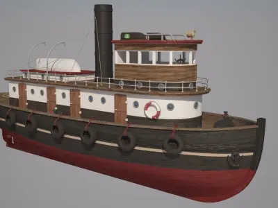 Wooden Rat Tugboat 3D model