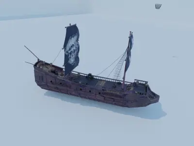 Pirate Ship 3D model -  Low-poly 3D model Low-poly 3D model