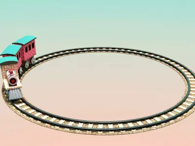 Toy Train Low-poly 3D model order