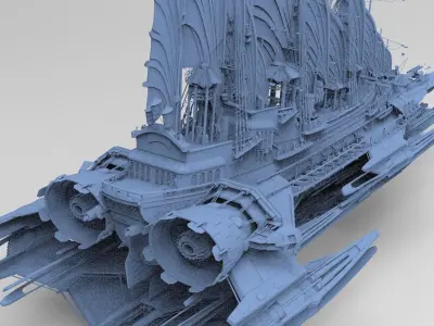 Sci-Fi Emperors Fin ship palace 3  3D model
