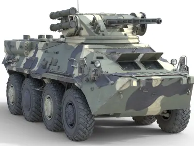 BTR 3 Armored Personnel Carrier Low-poly 3D model