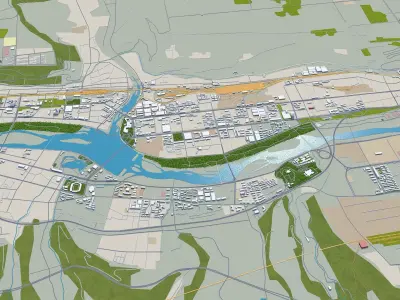 Baoji Shaanxi China 40km Free low-poly 3D model