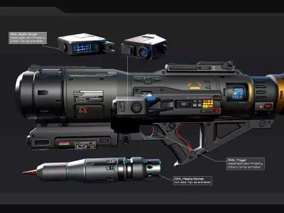 AK9 -  Rocket-Launcher Low-poly 3D model