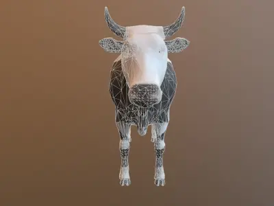 Cow low poly bull Low-poly 3D model