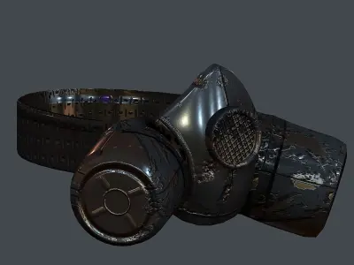 Gas mask helmet 3d model scifi Low-poly Low-poly 3D model Low-poly 3D model 18