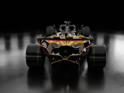 Mid Poly and Low Poly Generic Racing Car F1 03 3D model