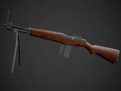 Beretta BM 59 rifle Low-poly 3D model