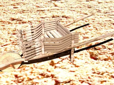 Ancient wheelbarrow 3D model