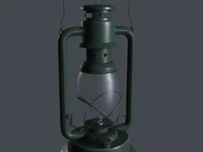 Kerosene lamp Low-poly 3D model