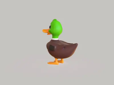 Cartoon Duck Cute 04 Low-poly 3D model