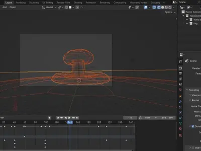 Nuclear explosion Animated Mushroom Cloud 3D model