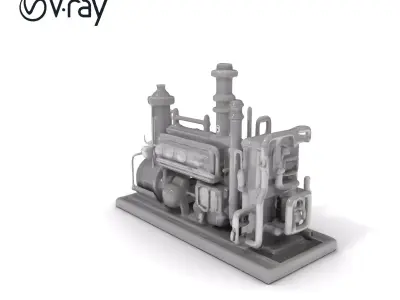 Industrial Generator Model Pack for Production and Game Design Low-poly 3D model