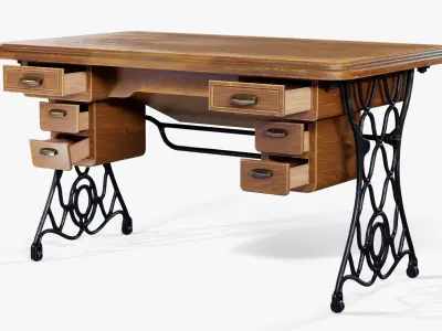 Table Tailor Workshop Low-poly 3D model