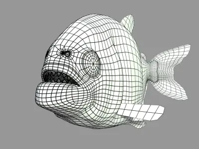 Piranha 3D model buy