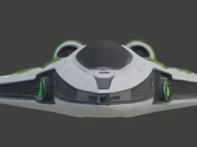 Realistic Overgrown Sci Fi Spaceship 3D Model Low-poly 3D model