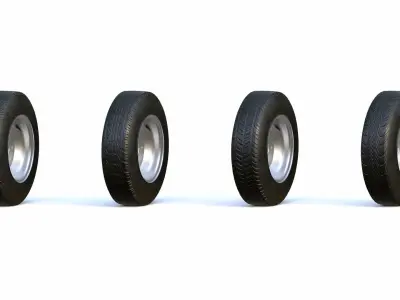 Wheels Collection set of tires 3D model