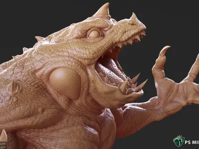 Slaad Lizardman - Pose 3 3D print model