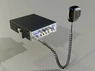 CB Radio with Microphone 3D model