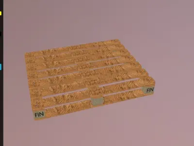 Pallet EUR-FIN Low-poly 3D model